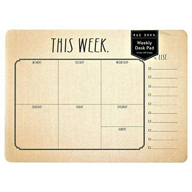 Rae Dunn Weekly Desk Calendar This Week