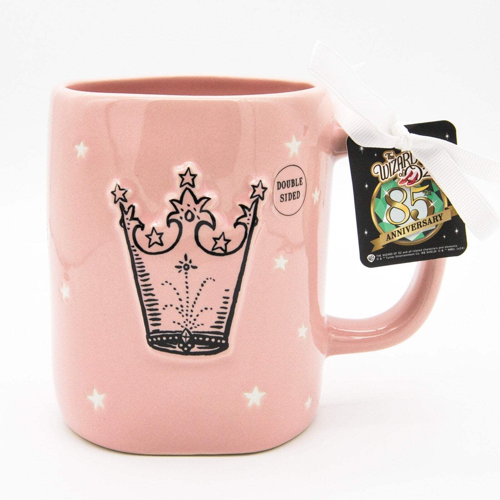Rae Dunn Wizard Of Oz Mug, Glinda The Good Witch 16oz Ceramic Pink Double Sided Coffee Mug Gift