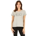 thumbnail image 1 of Rae Dunn Women's HELLO Short Sleeve Crew Neck Graphic T-Shirt, 1 of 5