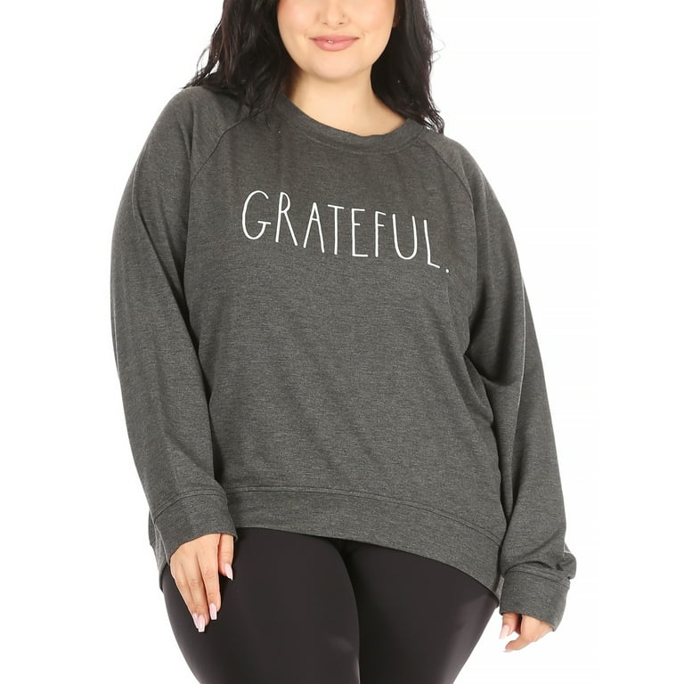Women's plus size crew neck sweatshirts shop