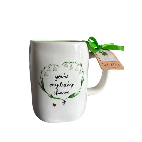 Rae Dunn Youre My Lucky Charm Mug St Patricks Day Ladybug Shamrock Mug