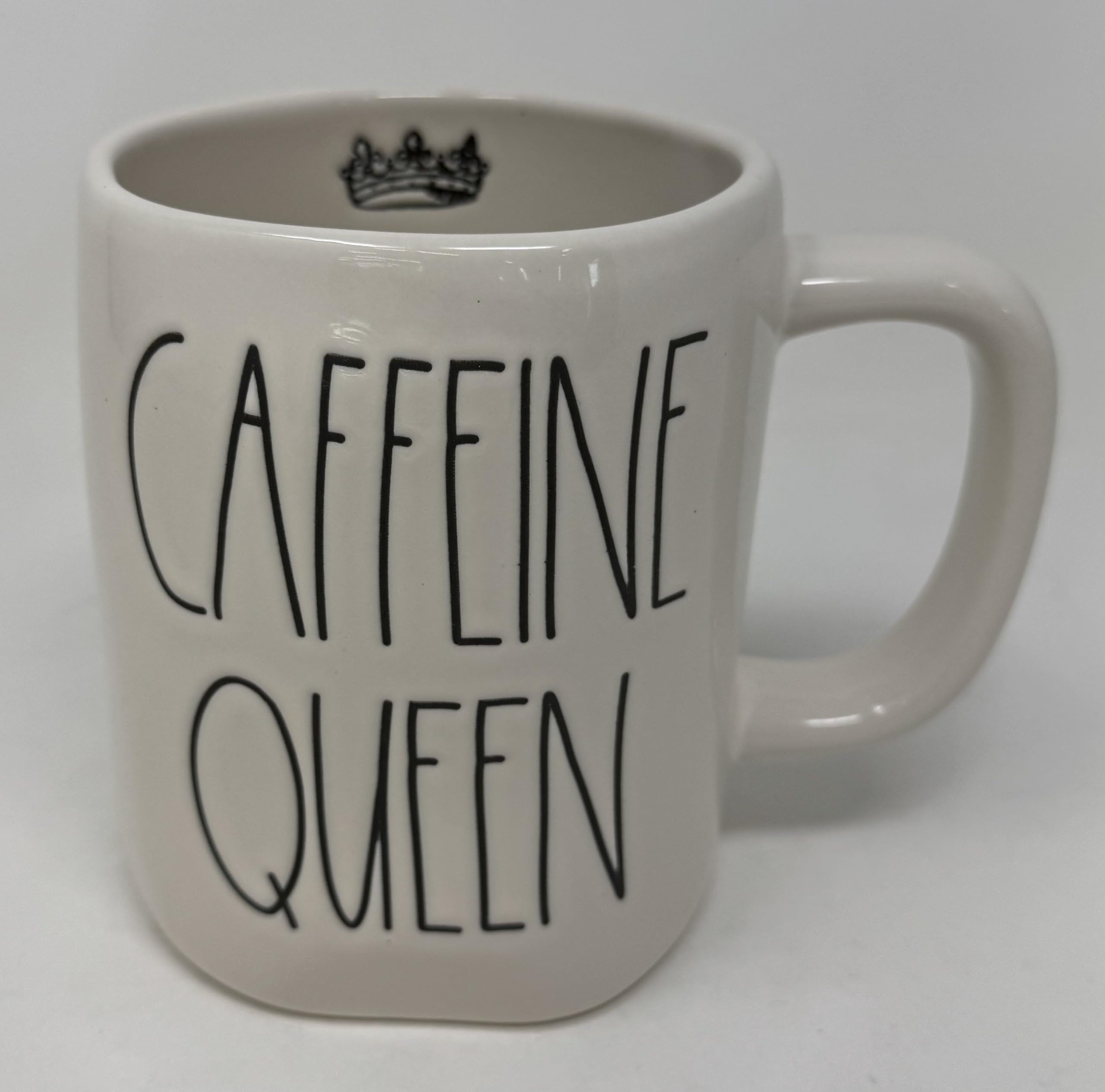 Rae Dunn "I Need My Caffeine" Ceramic Coffee Mug - 16 Oz White Mug With Handcrafted Look