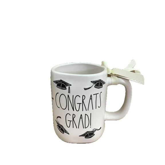 Rae Dunn by Magenta Graduation Coffee Mug, Congrats Grad! Caps All Over