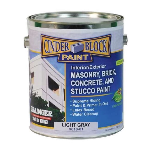 Rae Exterior Paint, Flat, Water Base, Light Gray, 1 gal 9616-01