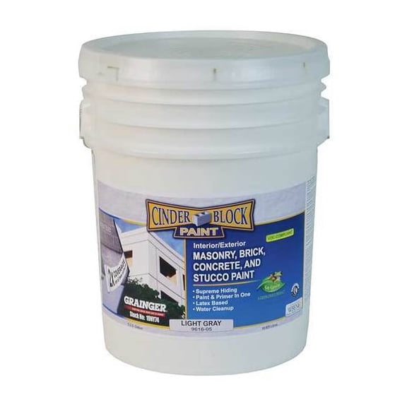 Rae Exterior Paint, Flat, Water Base, Light Gray, 5 gal 9616-05