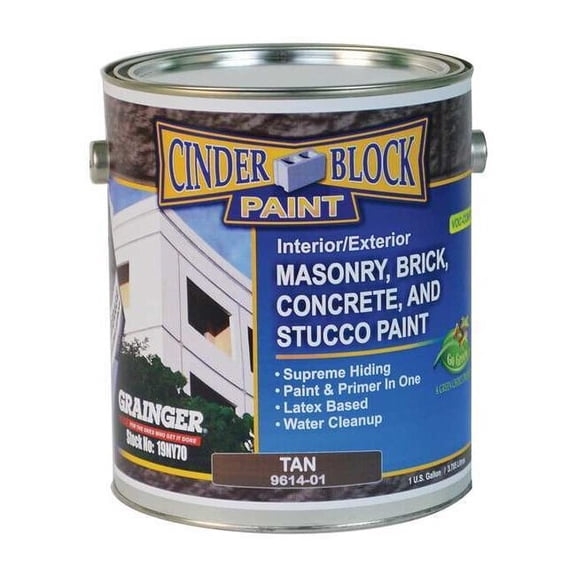Rae Exterior Paint, Flat, Water Base, Tan, 1 gal 9614-01
