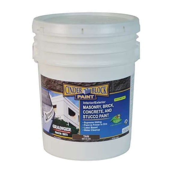Rae Exterior Paint, Flat, Water Base, Tan, 5 gal 9614-05