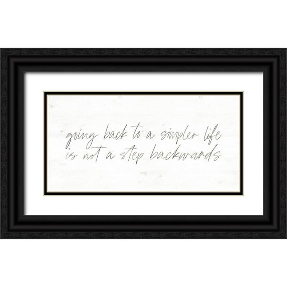 Rae, Maria 18x11 Black Ornate Wood Framed with Double Matting Museum Art Print Titled - Going Back to a Simpler Life