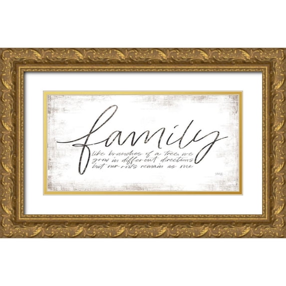 Rae, Maria 32x18 Gold Ornate Wood Framed with Double Matting Museum Art Print Titled - Family - Like Branches of a Tree