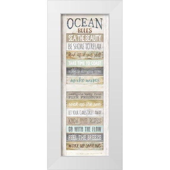 Rae, Marla 11x24 White Modern Wood Framed Museum Art Print Titled - Ocean Rules