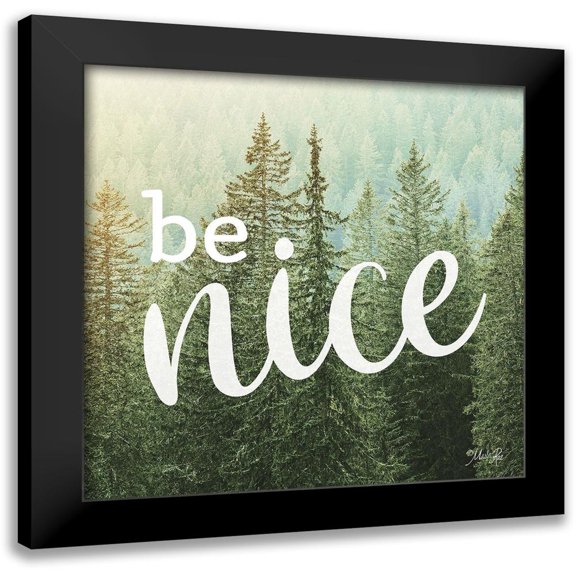Rae, Marla 12x12 Black Modern Framed Museum Art Print Titled - Be Nice