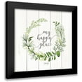 thumbnail image 1 of Rae, Marla 12x12 Black Modern Framed Museum Art Print Titled - My Happy Place Wreath, 1 of 5