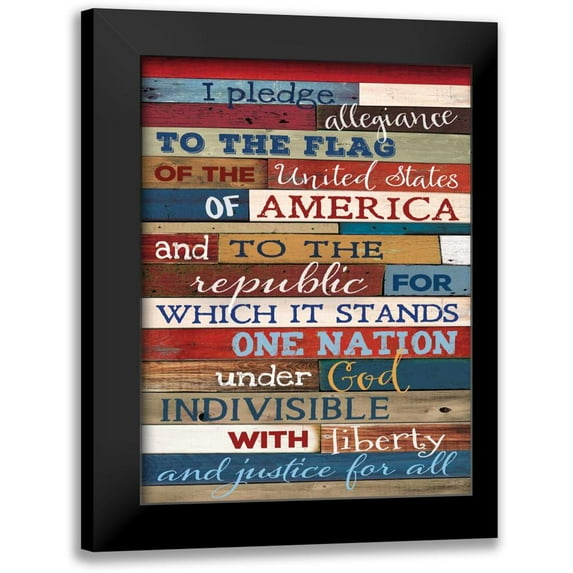 Rae, Marla 12x14 Black Modern Framed Museum Art Print Titled - Pledge of Allegiance