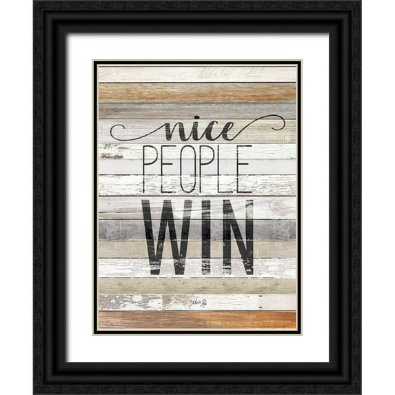 Rae, Marla 12x14 Black Ornate Wood Framed with Double Matting Museum Art Print Titled - Nice People Win
