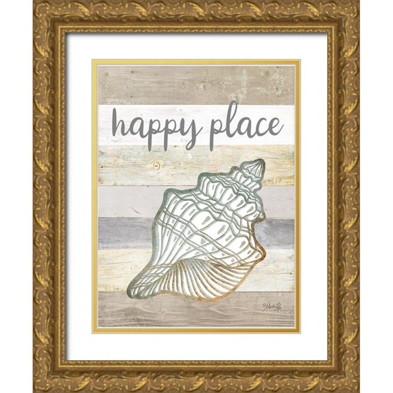 Rae, Marla 12x14 Gold Ornate Wood Framed with Double Matting Museum Art Print Titled - Happy Place Shell