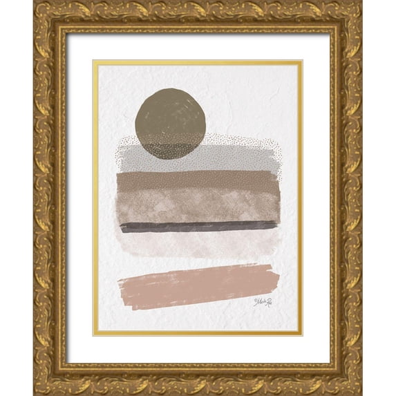 Rae, Marla 12x14 Gold Ornate Wood Framed with Double Matting Museum Art Print Titled - Striped Abstract 1