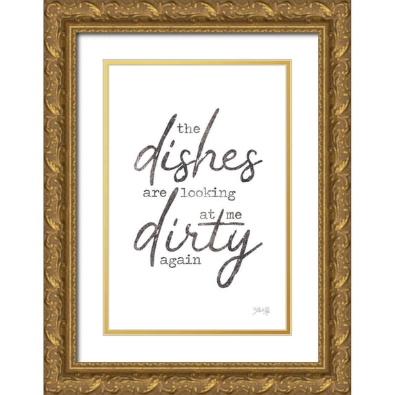 Rae, Marla 13x18 Gold Ornate Wood Framed with Double Matting Museum Art Print Titled - Dirty Dishes