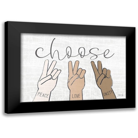 Rae, Marla 14x11 Black Modern Framed Museum Art Print Titled - Choose Peace, Love and Unity