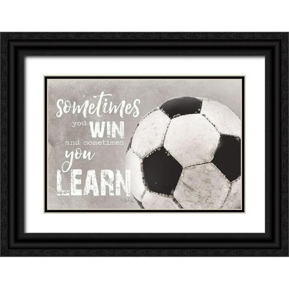 Rae, Marla 14x11 Black Ornate Wood Framed with Double Matting Museum Art Print Titled - Soccer -Sometimes You Win