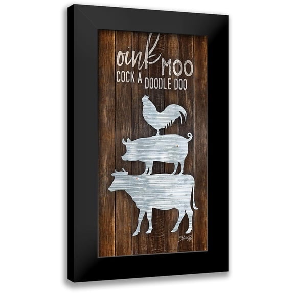 Rae, Marla 14x24 Black Modern Framed Museum Art Print Titled - Metal Farm Animal Stack