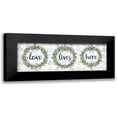 thumbnail image 1 of Rae, Marla 14x7 Black Modern Framed Museum Art Print Titled - Love Lives Here Eucalyptus Wreaths, 1 of 5