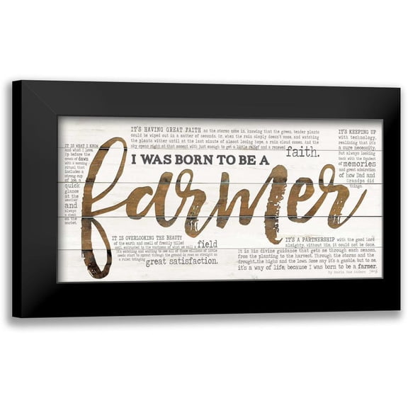 Rae, Marla 14x9 Black Modern Framed Museum Art Print Titled - Born to be a Farmer