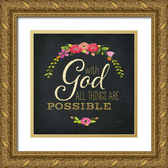 Rae, Marla 15x15 Gold Ornate Wood Framed with Double Matting Museum Art Print Titled - All Things are Possible