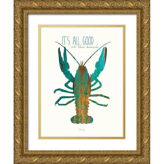 Rae, Marla 15x18 Gold Ornate Wood Framed with Double Matting Museum Art Print Titled - Its All Good at the Beach