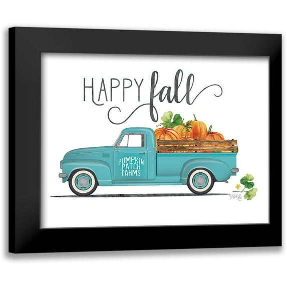 Rae, Marla 18x15 Black Modern Framed Museum Art Print Titled - Happy Fall Vintage Truck