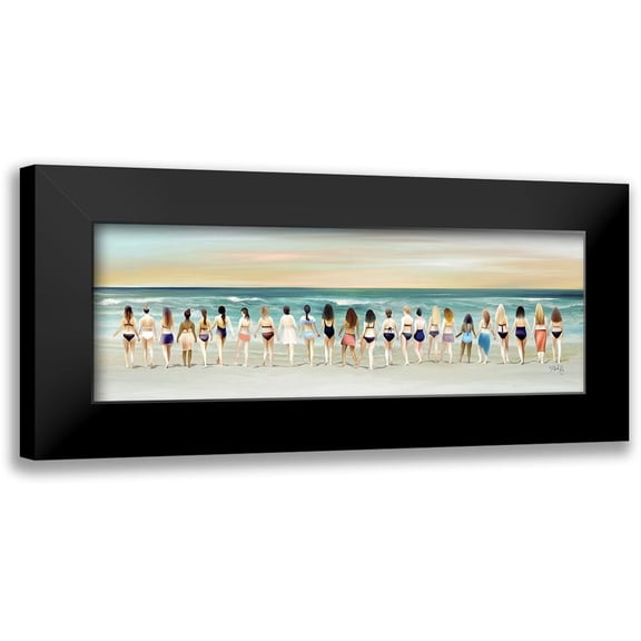 Rae, Marla 18x9 Black Modern Framed Museum Art Print Titled - Beach Babes