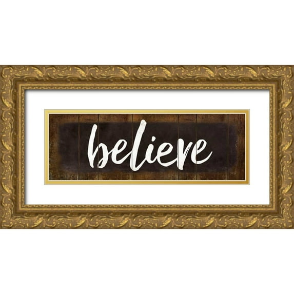 Rae, Marla 18x9 Gold Ornate Wood Framed with Double Matting Museum Art Print Titled - Believe