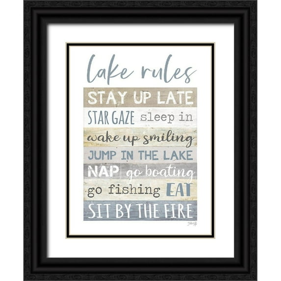 Rae, Marla 19x24 Black Ornate Wood Framed with Double Matting Museum Art Print Titled - Lake Rules
