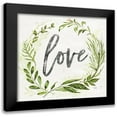 thumbnail image 1 of Rae, Marla 20x20 Black Modern Framed Museum Art Print Titled - Love Greenery Wreath, 1 of 5