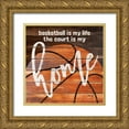 thumbnail image 1 of Rae, Marla 20x20 Gold Ornate Wood Framed with Double Matting Museum Art Print Titled - Basketball Home, 1 of 4