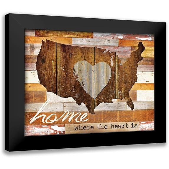 Rae, Marla 24x19 Black Modern Framed Museum Art Print Titled - Home - Where the Heart Is
