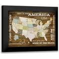 thumbnail image 1 of Rae, Marla 24x19 Black Modern Framed Museum Art Print Titled - Land That I Love USA Map, 1 of 5