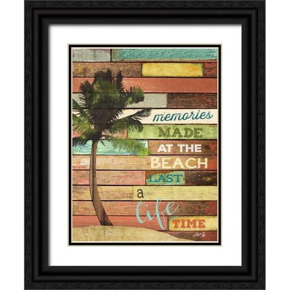 Rae, Marla 25x32 Black Ornate Wood Framed with Double Matting Museum Art Print Titled - Beach Memories