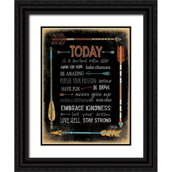Rae, Marla 25x32 Black Ornate Wood Framed with Double Matting Museum Art Print Titled - Today is a Brand New Day