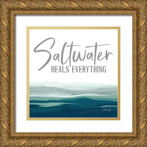 Rae, Marla 26x26 Gold Ornate Wood Framed with Double Matting Museum Art Print Titled - Saltwater Heals Everything