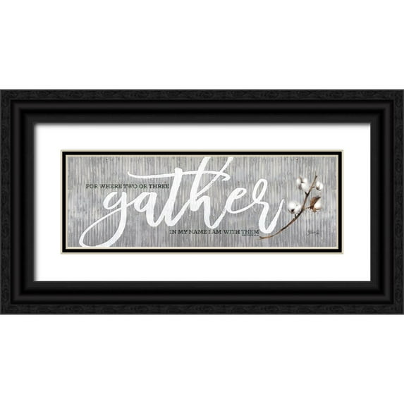 Rae, Marla 32x13 Black Ornate Wood Framed with Double Matting Museum Art Print Titled - For Where Two or Three Gather