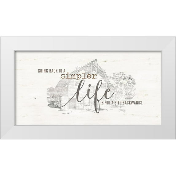 Rae, Marla 32x18 White Modern Wood Framed Museum Art Print Titled - A Simpler Life