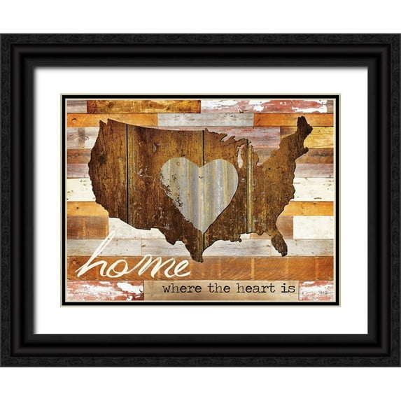 Rae, Marla 32x25 Black Ornate Wood Framed with Double Matting Museum Art Print Titled - Home - Where the Heart Is