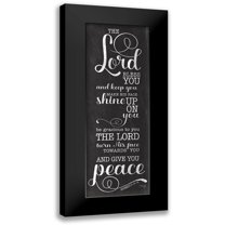 Rae, Marla 7x14 Black Modern Framed Museum Art Print Titled - May the Lord Bless You (black)