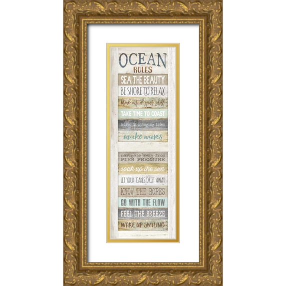 Rae, Marla 9x18 Gold Ornate Wood Framed with Double Matting Museum Art Print Titled - Ocean Rules