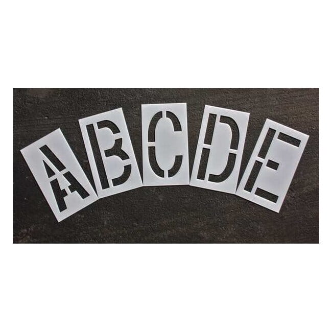 Rae Pavement Stencil,24 in,Alphabet Kit,1/16, STL-116-8245 STL-116-8245