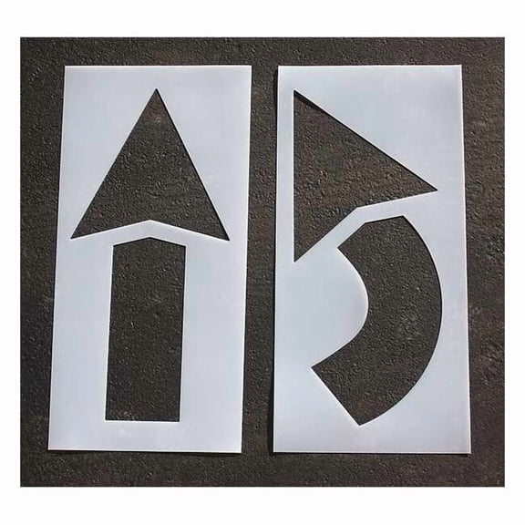 Pavement Stencil, Symbol, Arrow, 42 in Character Height, Not Applicable Font, Polyethylene, Clear