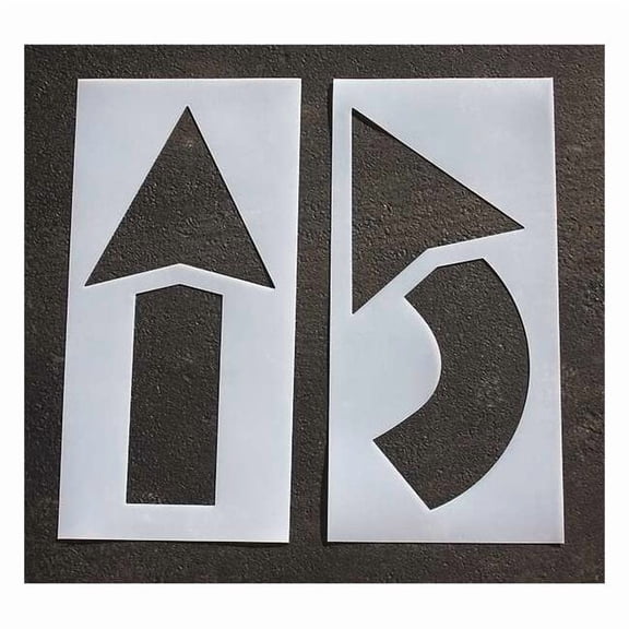 Pavement Stencil, Symbol, Arrow, 42 in Character Height, Not Applicable Font, Polyethylene, Clear