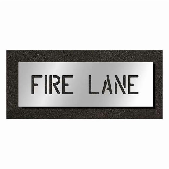 Pavement Stencil, Message, Fire Lane, 4 in Character Height, Highway Gothic Font, Polyethylene