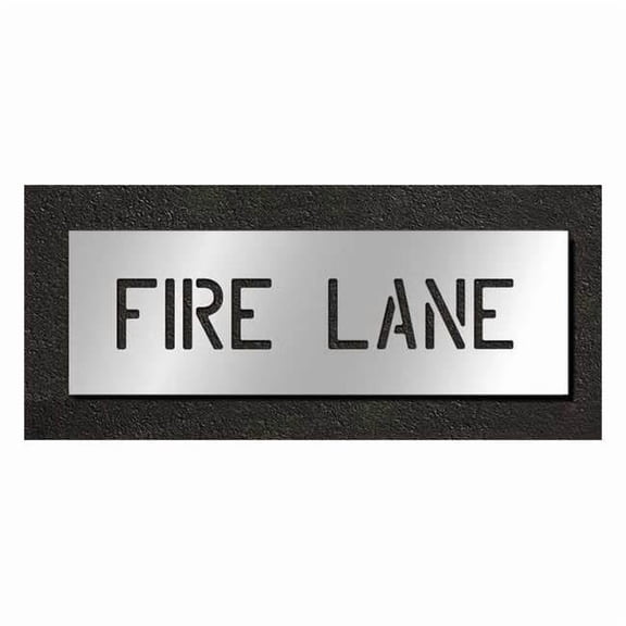 Pavement Stencil, Message, Fire Lane, 6 in Character Height, Highway Gothic Font, Polyethylene