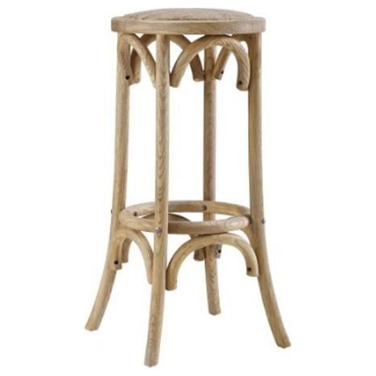 Rae Rustic Beige Elm Wood Backless Bar Stool